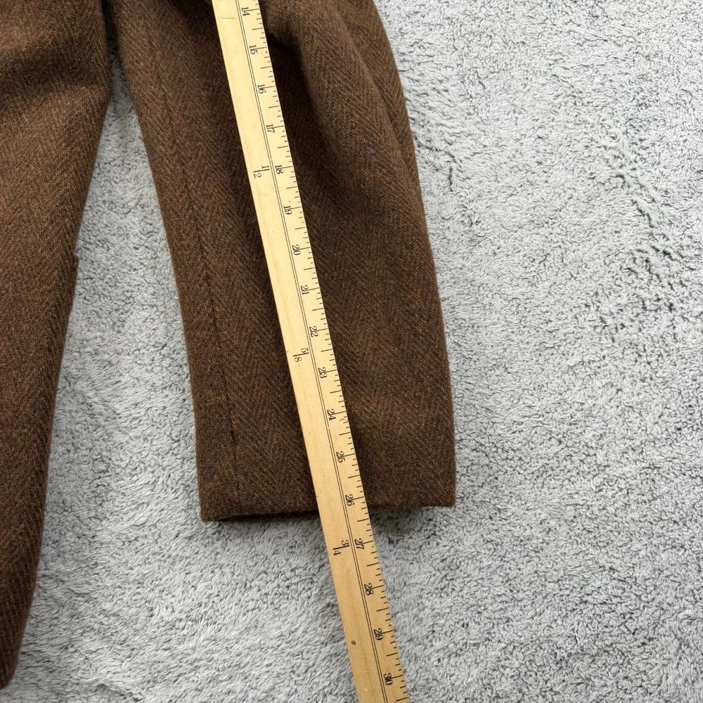 Vintage LL Bean Sport Coat Men 44 Tall Brown Herringbone Tweed Wool Blend Blazer